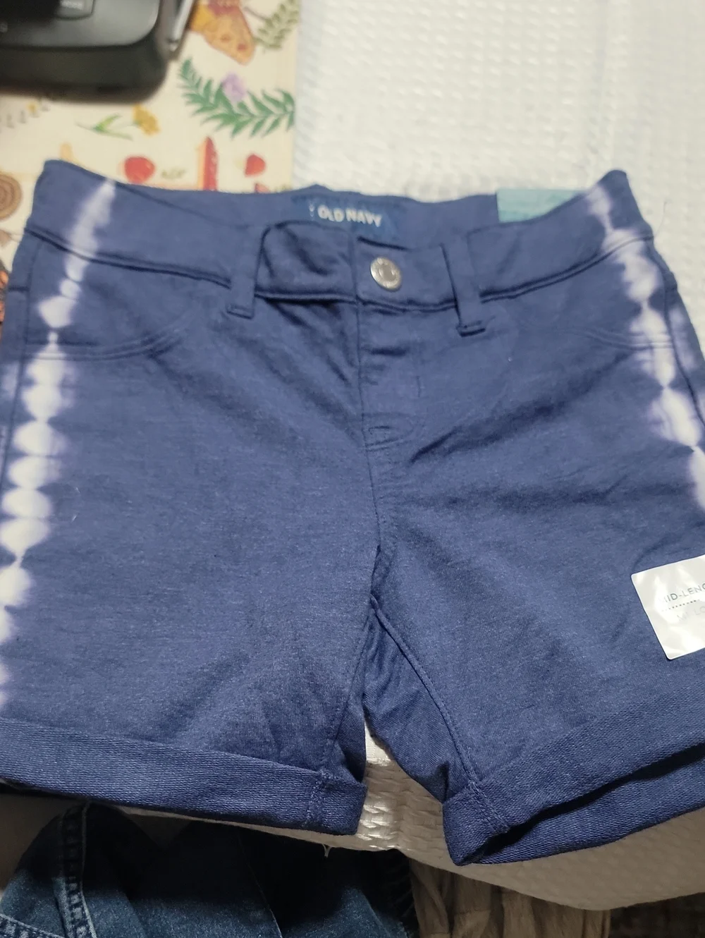 Old Navy Blue Tie-Dye Trim Girls' Shorts Size Medium 8